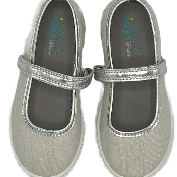 Simple Joys by Carter Mary Jane Sneaker Sparkling Silver Size 10 - Picture 8 of 14
